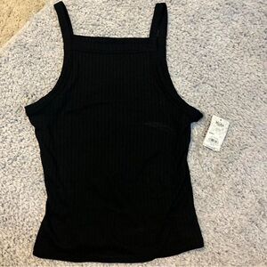 Mudd Black Ribbed Tank Top
